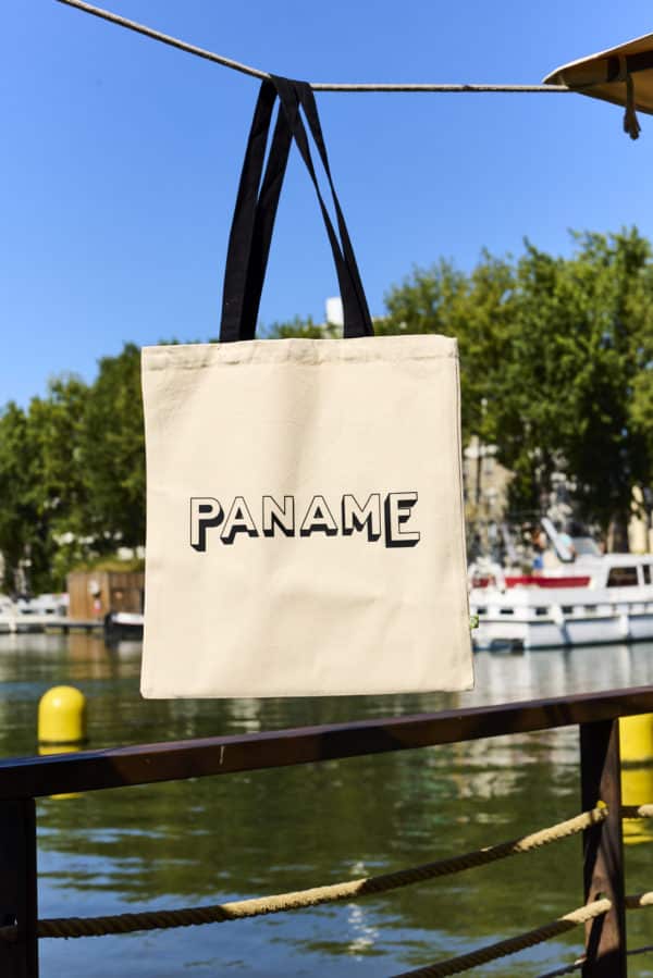 Tote bag beige paname bières bras merchandising