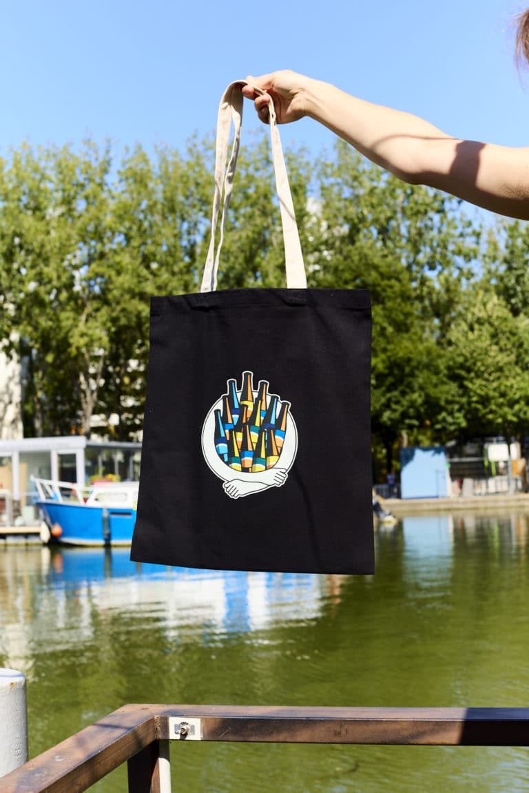 Tote bag paname bières bras merchandising